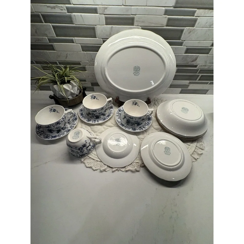 NIKKO Ironstone MING TREE RARE LOT 13 .4270. Harmony House Blue Bonnet. Vintage